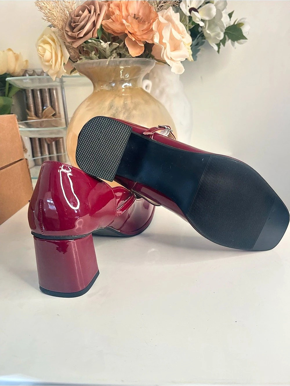 Miss left Women Mary Jane Heels in Burgundy New size 10.5 - Picture 9 of 11
